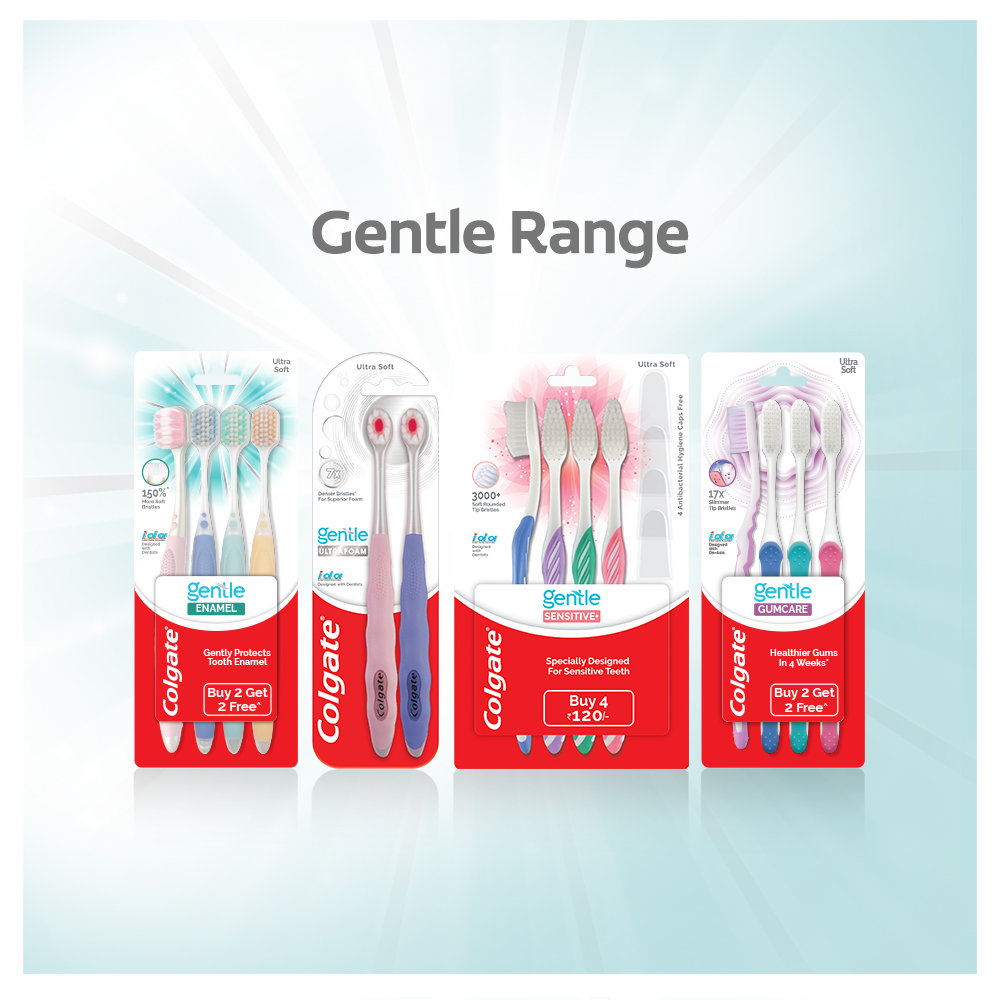 Colgate Gentle Enamel Ultra Soft Toothbrush, 4 Count (Buy 2, Get 2 Free), Pack of 1 Colgate Gentle Enamel Ultra Soft Toothbrush, 4 Count (Buy 2, Get 2 Free), Pack of 1