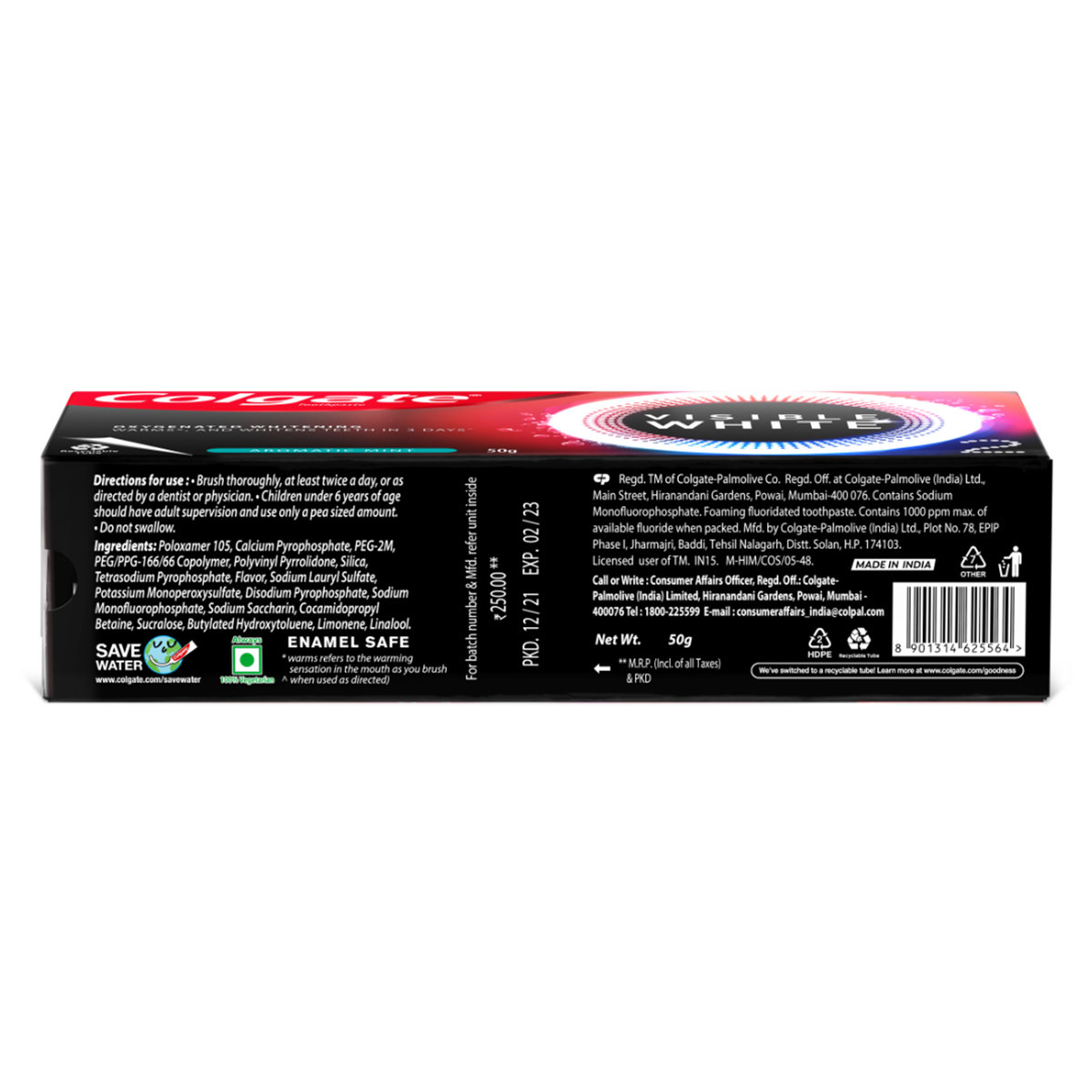 Colgate Visible White O2 Whitening Aromatic Mint Toothpaste, 50 gm, Pack of 1 Colgate Visible White O2 Whitening Aromatic Mint Toothpaste, 50 gm, Pack of 1