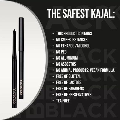 Colorbar Intensely Rich Kajal Black, 0.3 gm, Pack of 1