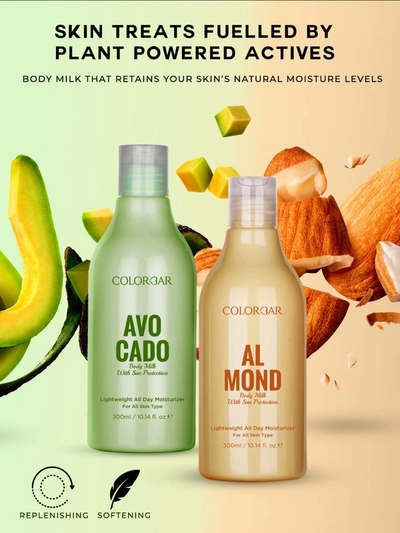 Colorbar Almond Body Milk 300 ml | Enriched With Avocado Oil | Sun Protection | All Day Moisturization | Deep Hydration | Lightweight | For All Skin Type, Pack of 1