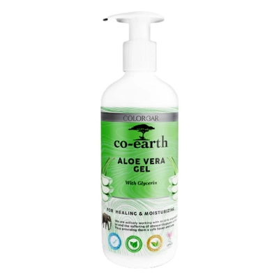 Colorbar Co-Earth Aloe Vera Gel 300 ml | 100% Natural Aloe Vera With Glycerin | Intense Moisturisation &amp; Healing | Soothes &amp; Relieves Dryness | Lightweight &amp; Fast Absorbing | Multipurposes Gel For Skin &amp; Hair, Pack of 1