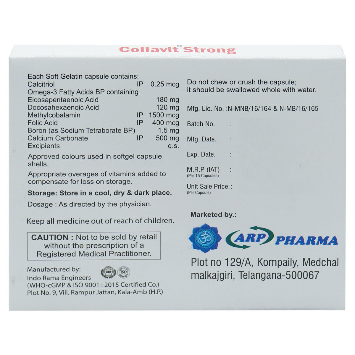 Collavit Strong Softgel Capsule 15's, Pack of 15 Collavit Strong Softgel Capsule 15's, Pack of 15