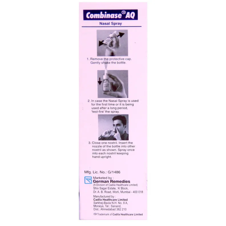 Buy Combinase AQ Nasal Spray 70 mdi online | Uses, Side Effects, Price ...
