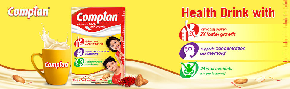Complan Protéines De Lait Kesar Badam - 500g - Saveur Safran Amande - Expiration 12/2026