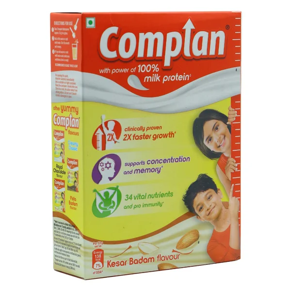 Complan Kesar Badam Flavour Nutrition Powder, 200 gm Refill Pack, Pack of 1
