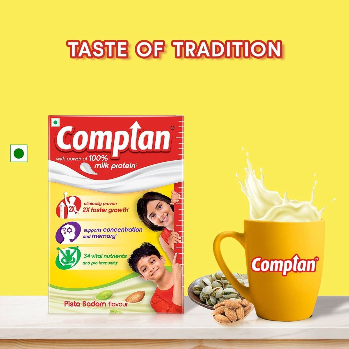Complan Pista Badam Flavour Nutrition Powder, 500 gm Refill Pack, Pack of 1 Complan Pista Badam Flavour Nutrition Powder, 500 gm Refill Pack, Pack of 1
