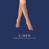 C-Med Compression Stocking Knee AD Large, 1 Pair, Pack of 1