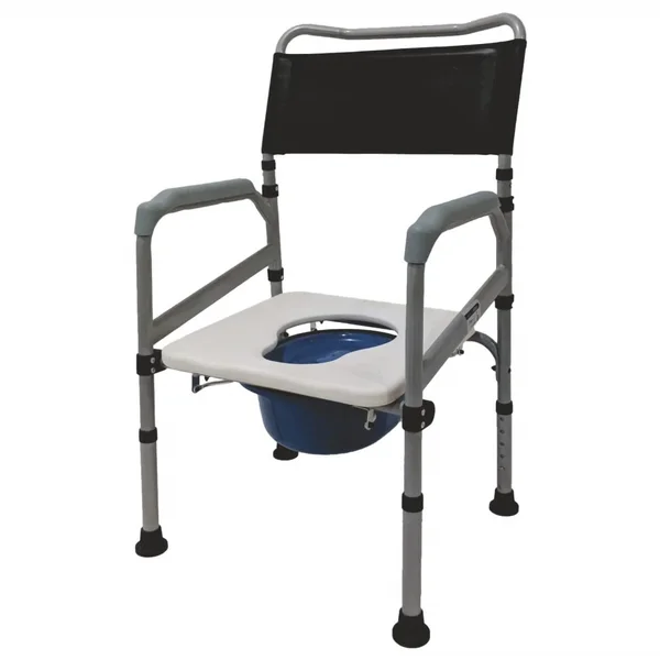 Vissco Comfort Steel Folding Commode Chair, 1 Count, Pack of 1