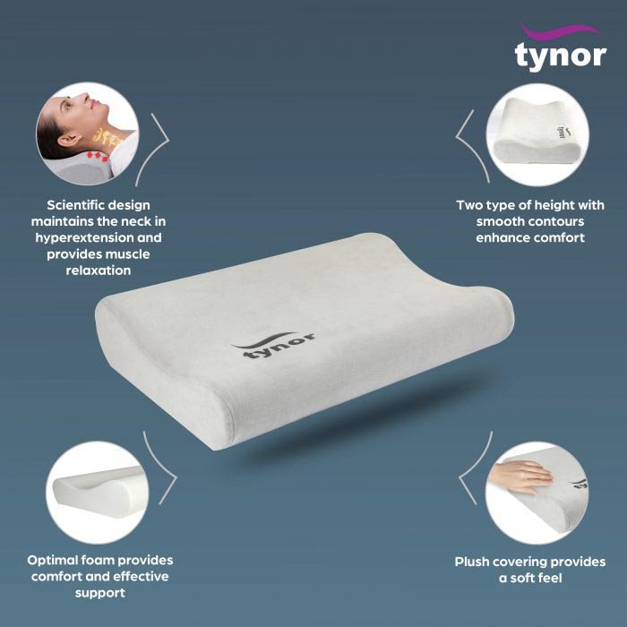 Tynor Contoured Cervical Pillow Universal, 1 Count, Pack of 1 Tynor Contoured Cervical Pillow Universal, 1 Count, Pack of 1