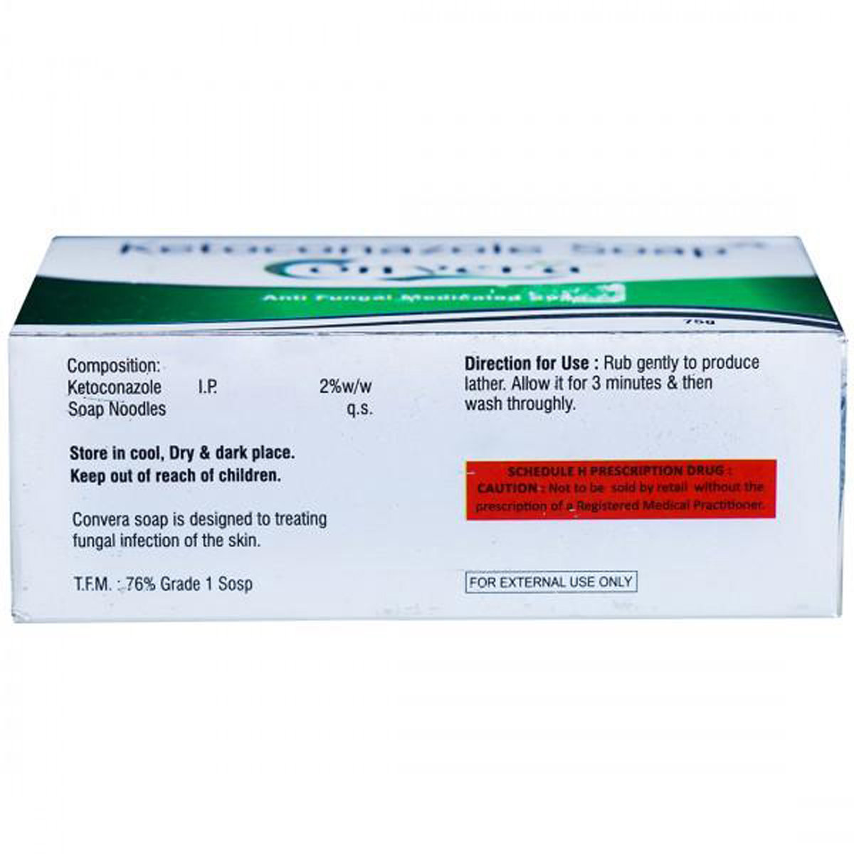 Convera 2%W/W Soap 75Gm, Pack of 1 Soap Convera 2%W/W Soap 75Gm, Pack of 1 Soap