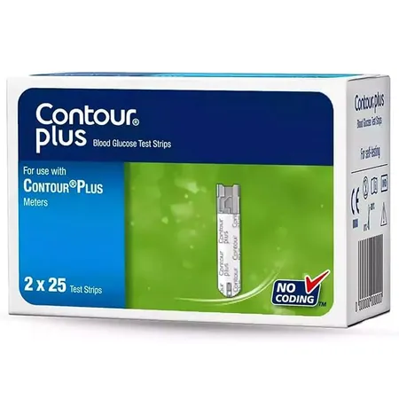Contour Plus Blood Glucose Test Strips, 50 Count