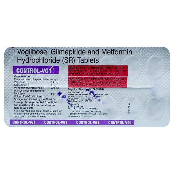 Control-VG1 Tablet 14's, Pack of 14 TABLETS