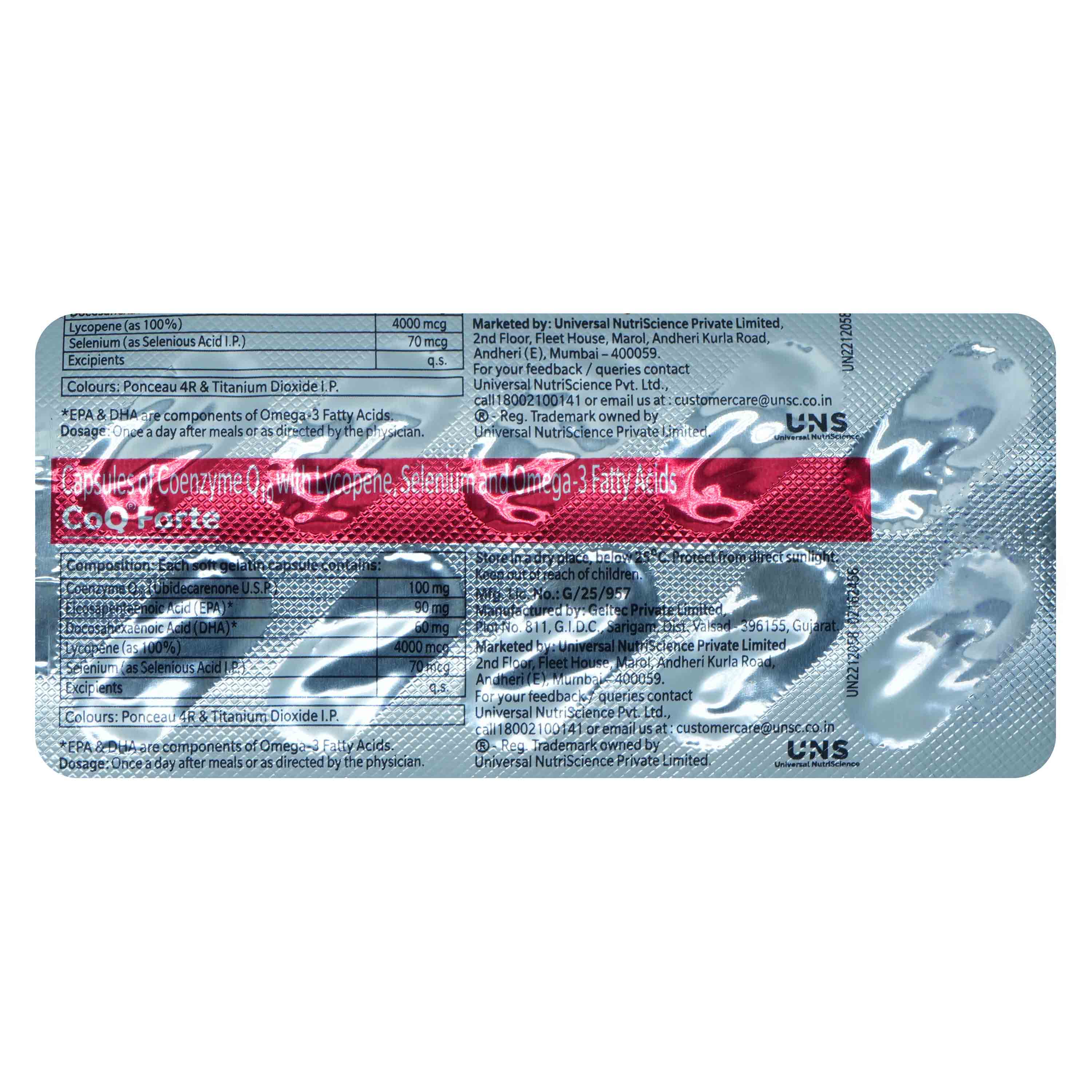 CoQ Forte Capsule 10's, Pack of 10 CoQ Forte Capsule 10's, Pack of 10