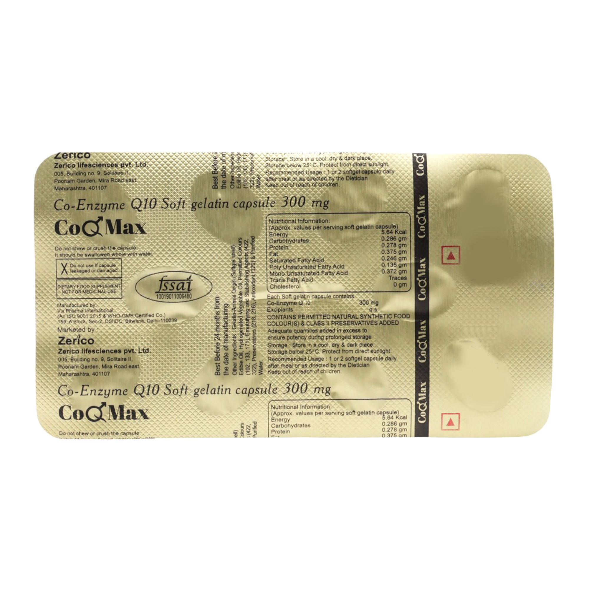 Buy Co Q Max 300Mg Softgel Capsule 10'S Online