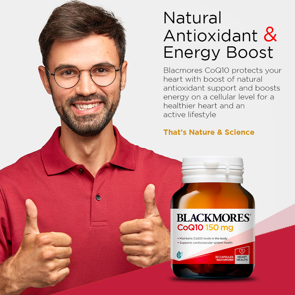 Blackmores CoQ10 150 mg for Heart Health, 30 Capsules, Pack of 1 Blackmores CoQ10 150 mg for Heart Health, 30 Capsules, Pack of 1