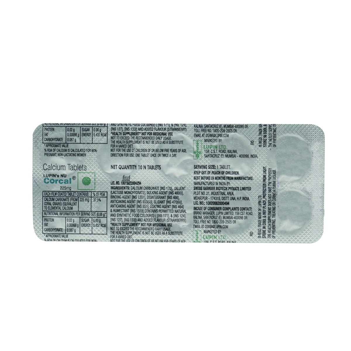 Buy Corcal 225 mg Tablet 10's Online