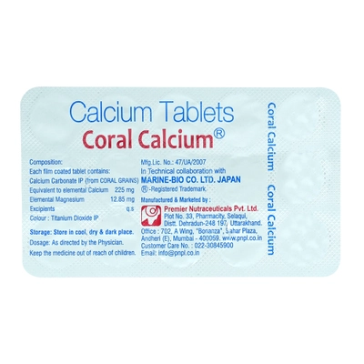 Coral Calcium Tablet 15's, Pack of 15 TabletS