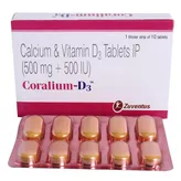 Coralium-D3 Tablet 10's, Pack of 10 TABLETS