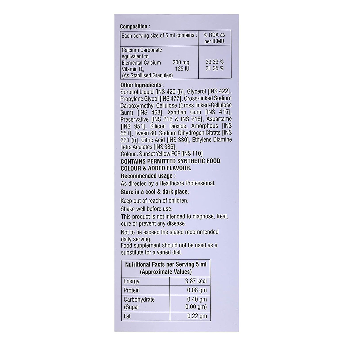 Coralium-D3 Syrup 100 ml, Pack of 1 Coralium-D3 Syrup 100 ml, Pack of 1