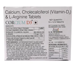 Corcium D3 Tablet 15's, Pack of 15 TABLETS