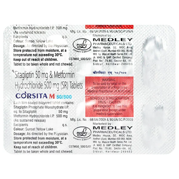 Corsita M 50 mg/500 mg Tablet 10's