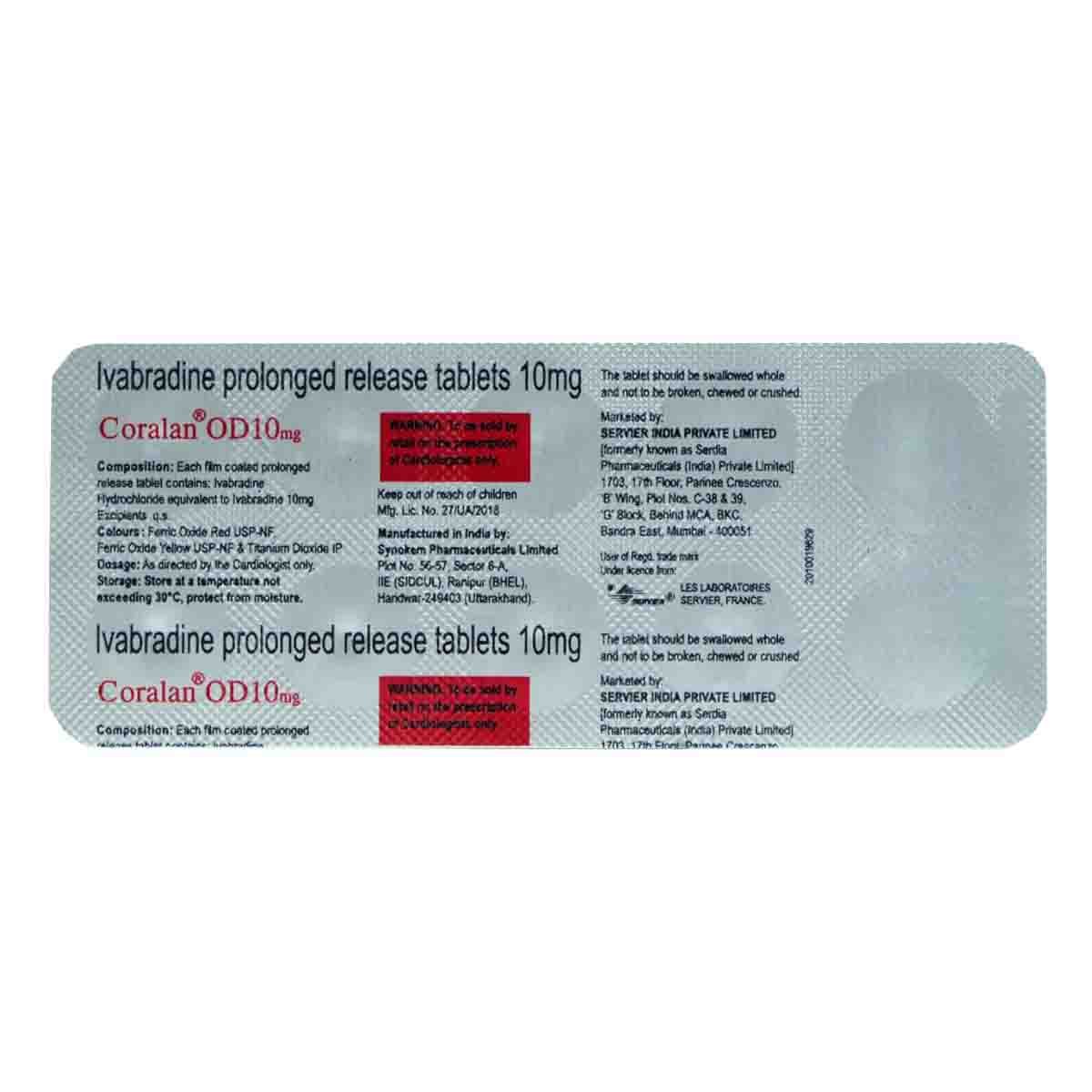 Coralan OD 10 mg Tablet 10's, Pack of 10 TabletS Coralan OD 10 mg Tablet 10's, Pack of 10 TabletS