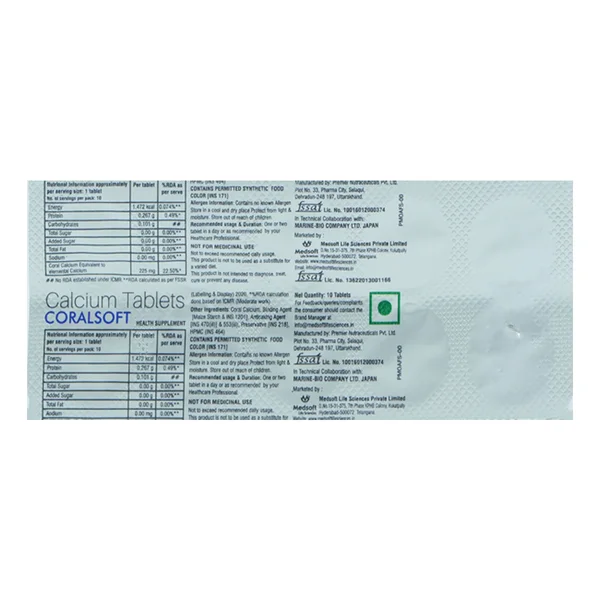 Coralsoft Tablet 10's