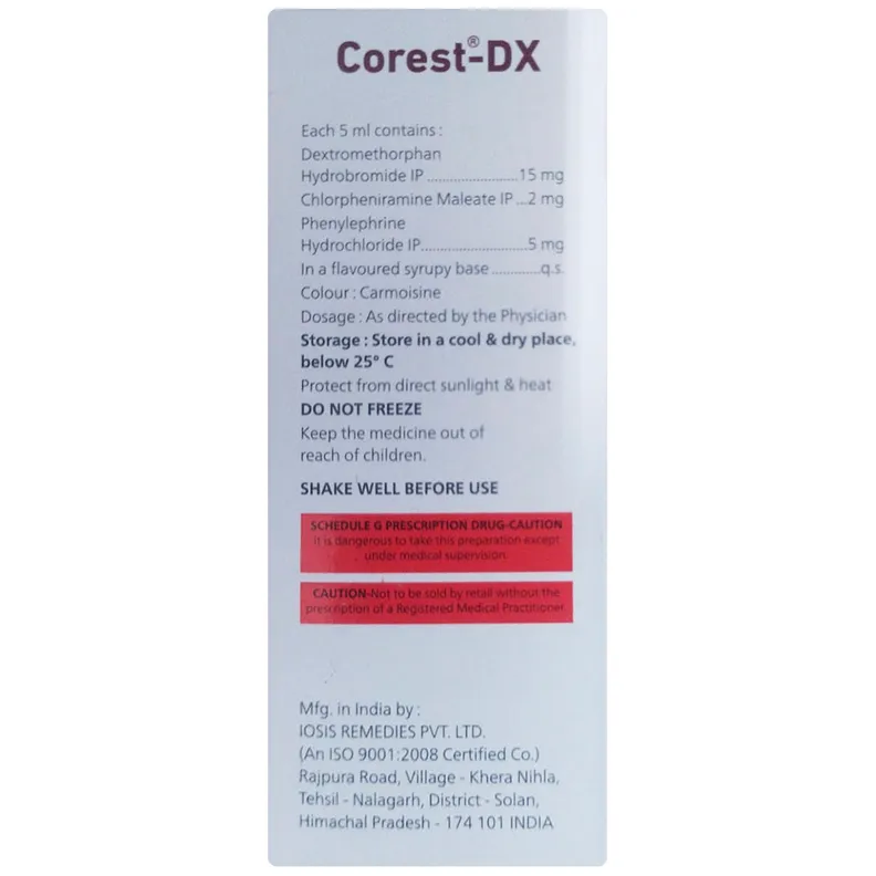 Buy Corest-DX Syrup 100 ml online | Uses, Side Effects, Price and ...