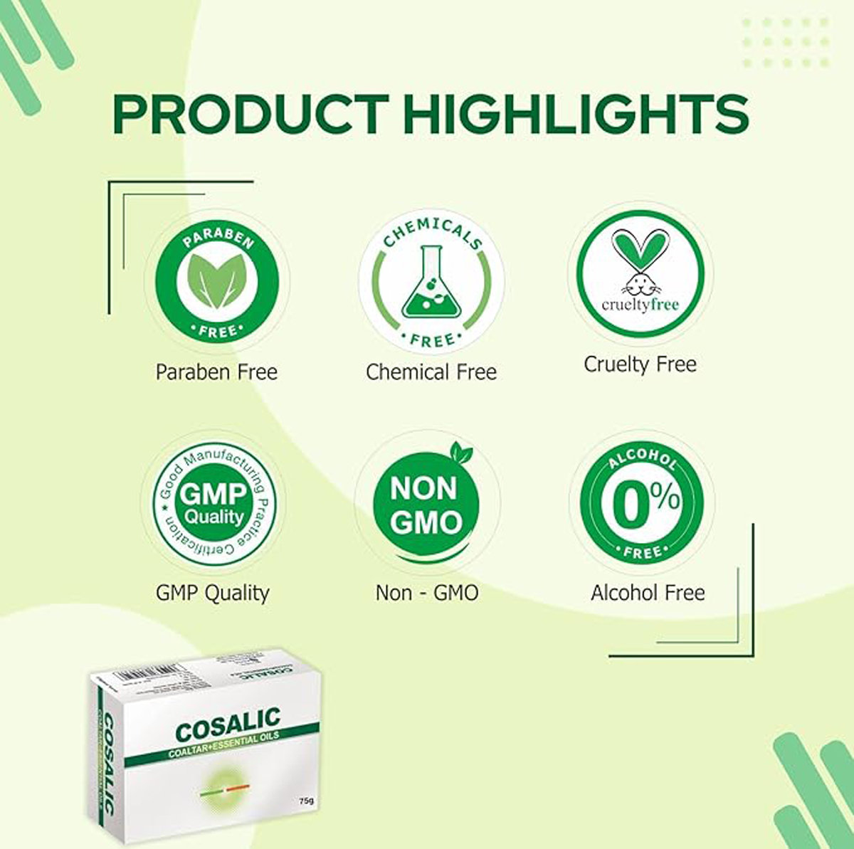 Cosalic Soap 100 gm | Coal Tar Solution With Essential Oils, Pack of 1 Cosalic Soap 100 gm | Coal Tar Solution With Essential Oils, Pack of 1