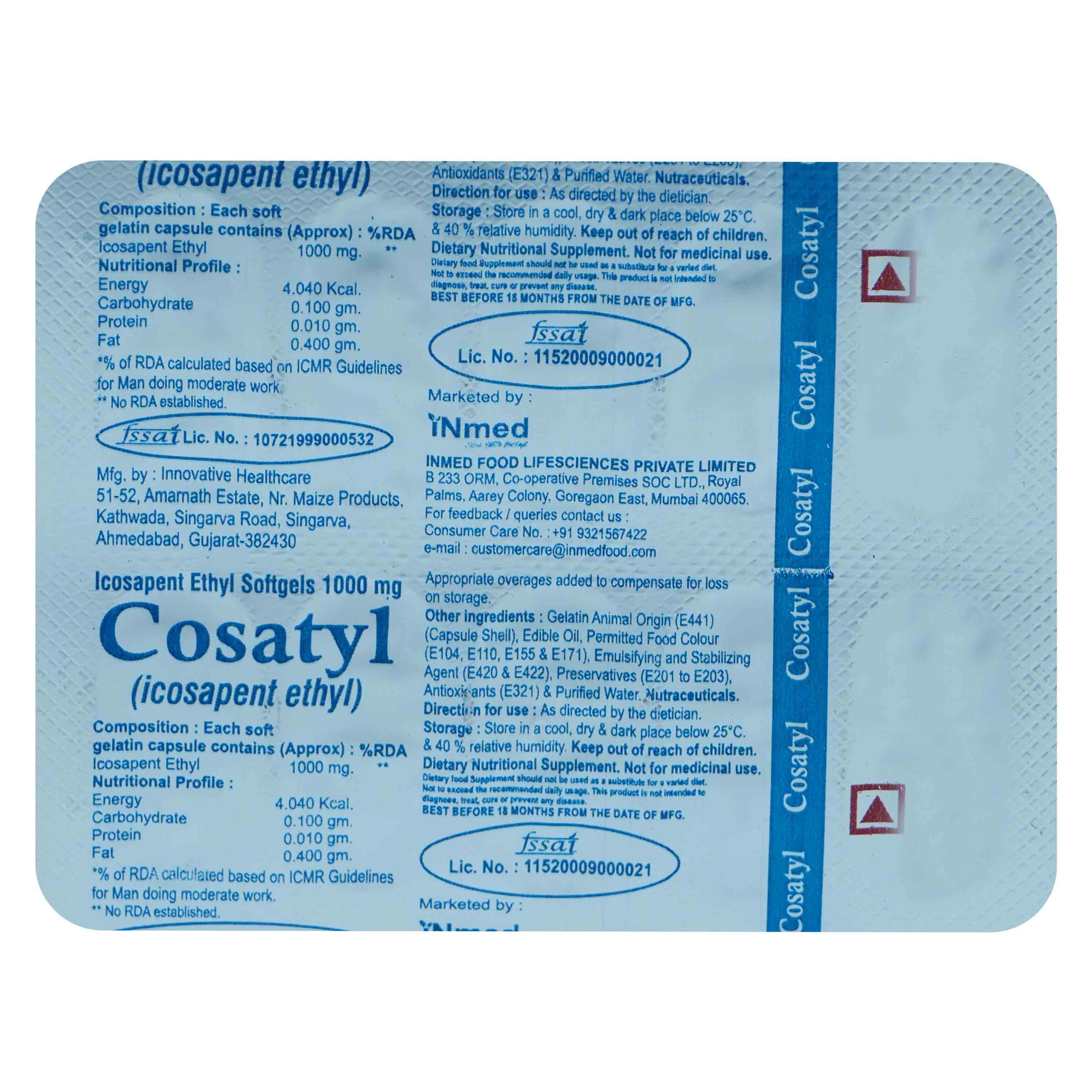 Buy Cosatyl 1000 mg Softgel Capsule 10's Online
