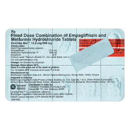 Cospiaq Met 12.5/500 Tablet 10's