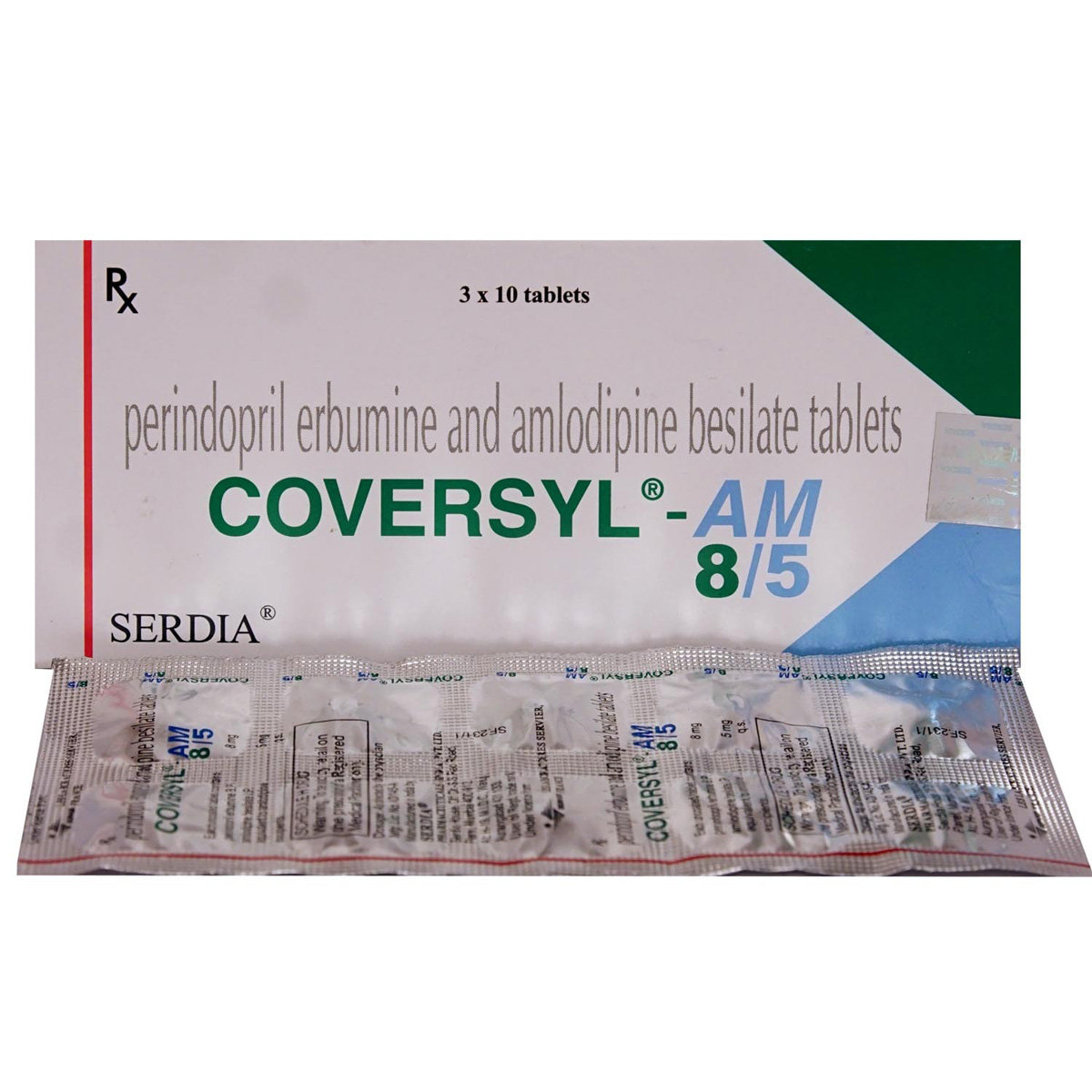 Coversyl-AM 8/5 Tablet 10's, Pack of 10 TABLETS Coversyl-AM 8/5 Tablet 10's, Pack of 10 TABLETS