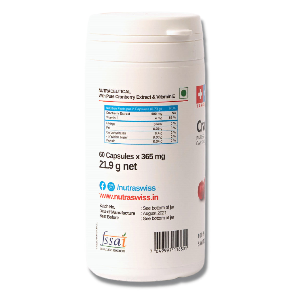 Nutraswiss CranGuard, 60 Capsules, Pack of 1 Nutraswiss CranGuard, 60 Capsules, Pack of 1