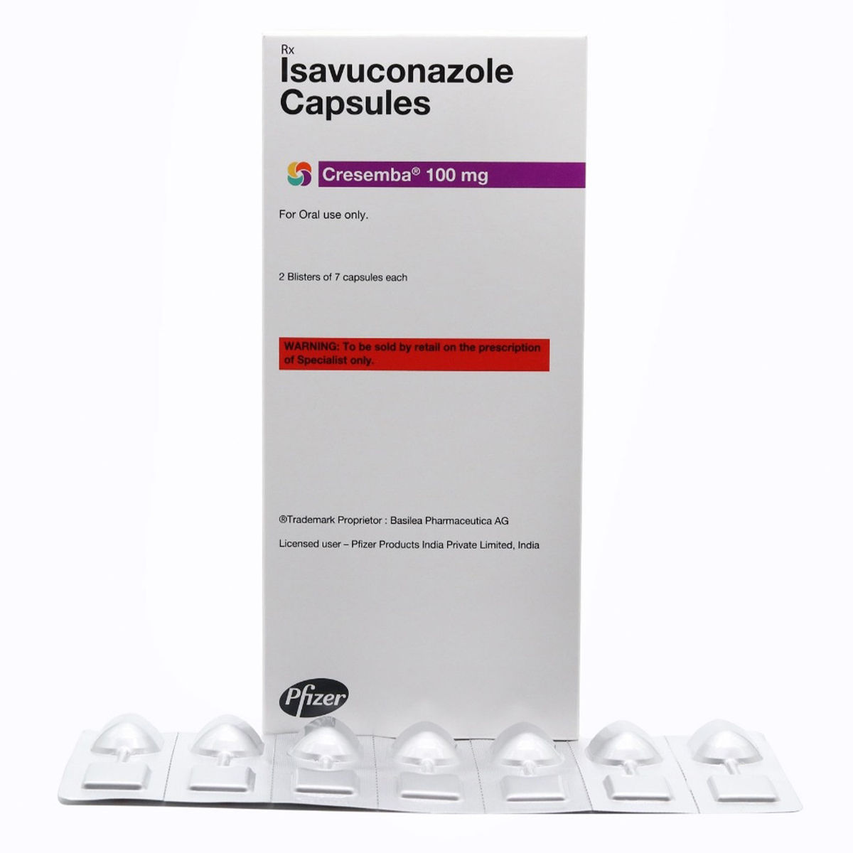 Buy Cresemba 100 mg Capsule 7's Online