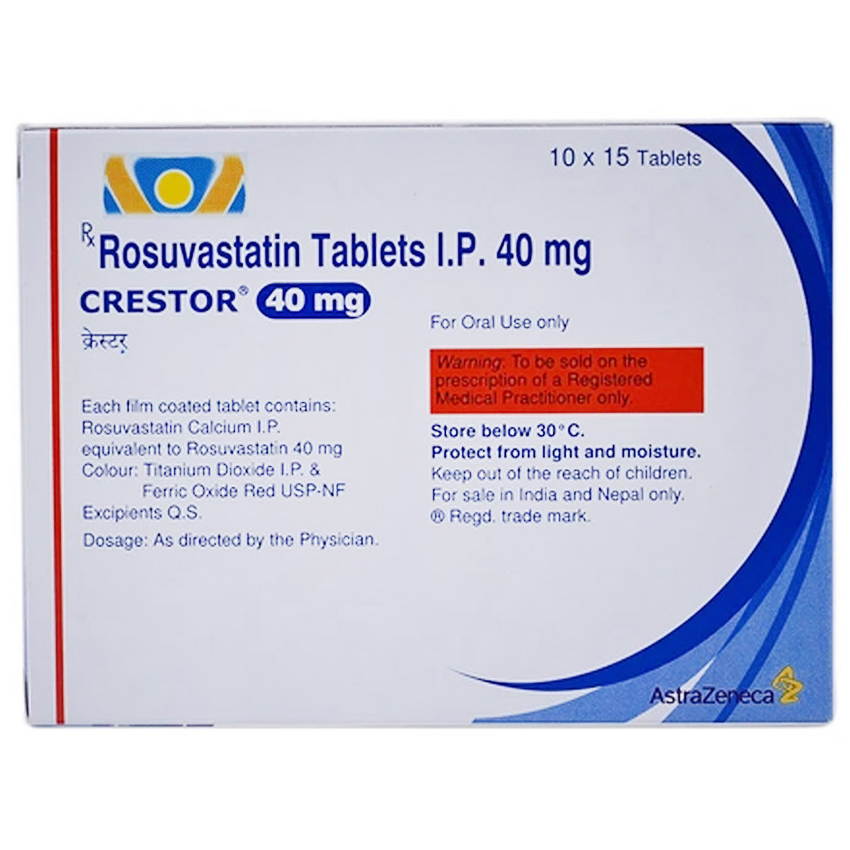 Crestor 40 mg Tablet 15's, Pack of 15 TabletS Crestor 40 mg Tablet 15's, Pack of 15 TabletS