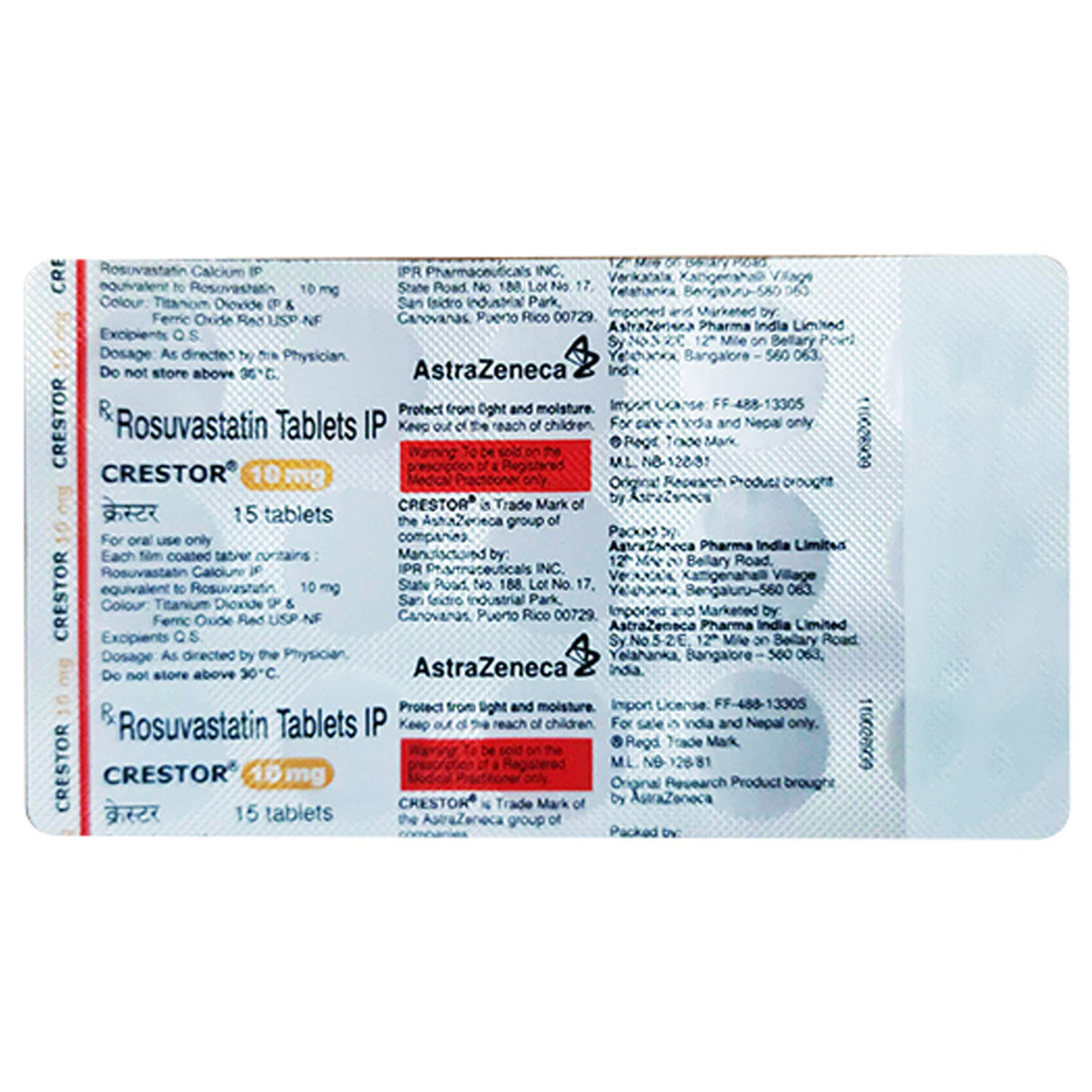 Crestor 10 mg Tablet 15's, Pack of 15 TabletS Crestor 10 mg Tablet 15's, Pack of 15 TabletS