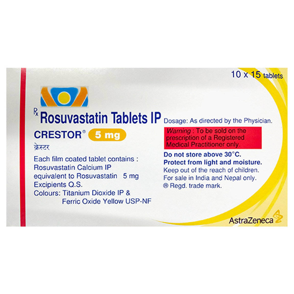 Crestor 5 mg Tablet 15's, Pack of 15 TabletS Crestor 5 mg Tablet 15's, Pack of 15 TabletS
