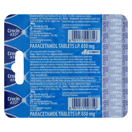 Crocin 650 Tablet 15's