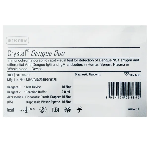Arkray Crystal Dengue Duo Test Kit, 1 Count