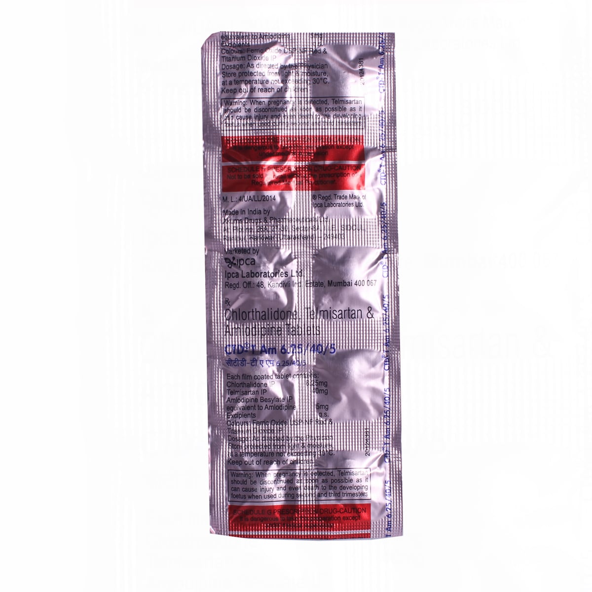 CTD-T AM 6.25/40/5 Tablet 10's, Pack of 10 CTD-T AM 6.25/40/5 Tablet 10's, Pack of 10