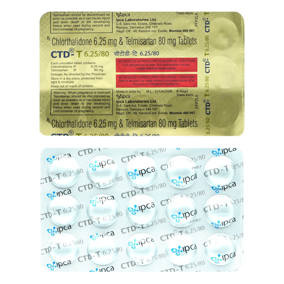 Ctd-T 6.25/80 Tablet 15's, Pack of 15 TABLETS Ctd-T 6.25/80 Tablet 15's, Pack of 15 TABLETS
