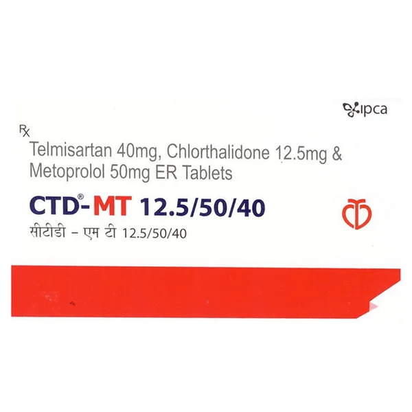 CTD-MT 12.5/50/40 Tablet 10's, Pack of 10 TabletS