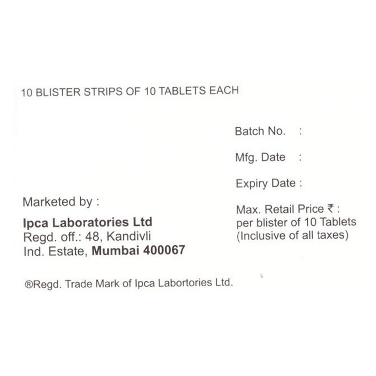 CTD-MT 12.5/50/40 Tablet 10's, Pack of 10 TabletS CTD-MT 12.5/50/40 Tablet 10's, Pack of 10 TabletS