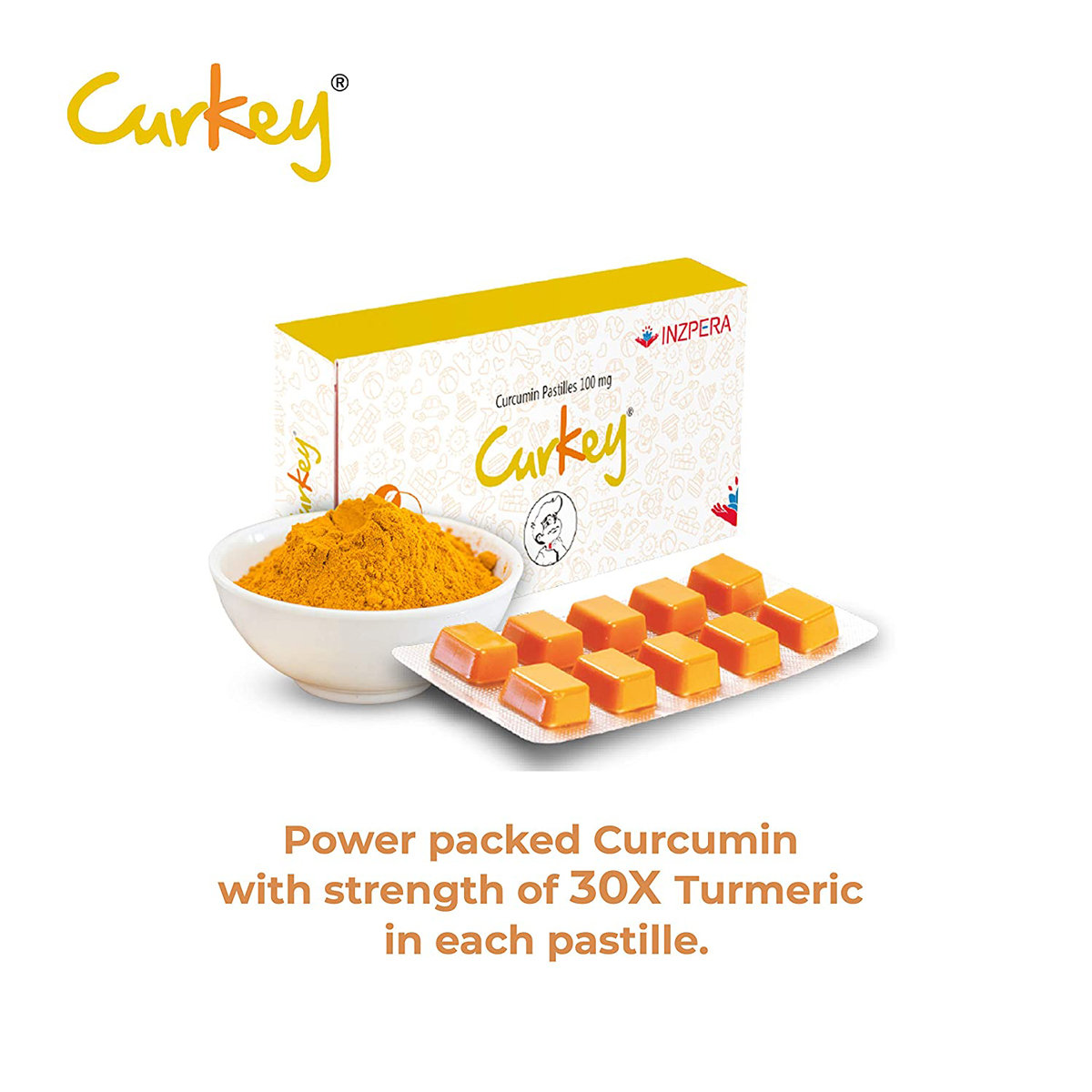 Curkey Curcumin Pastilles, 10 Tablets, Pack of 10 Curkey Curcumin Pastilles, 10 Tablets, Pack of 10