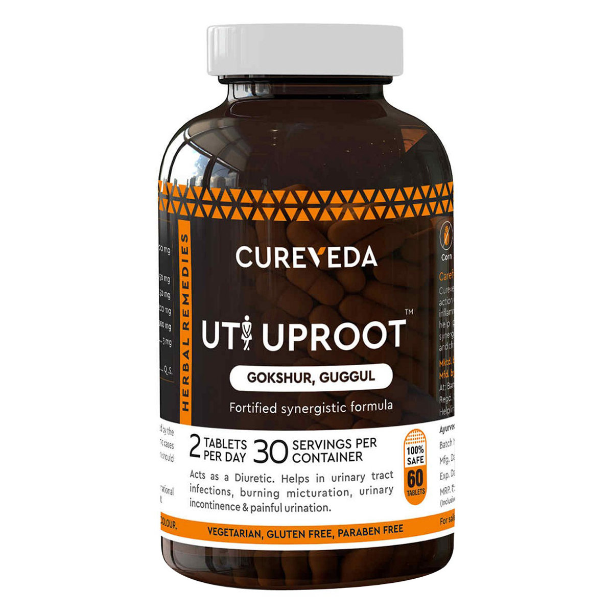 Cureveda UTI Uproot Tablets, 60 Tablets, Pack of 1 Cureveda UTI Uproot Tablets, 60 Tablets, Pack of 1