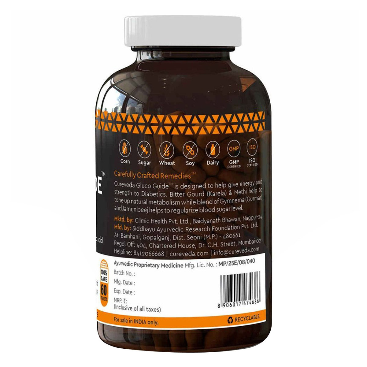 Cureveda Gluco Guide, 60 Tablets, Pack of 1 Cureveda Gluco Guide, 60 Tablets, Pack of 1