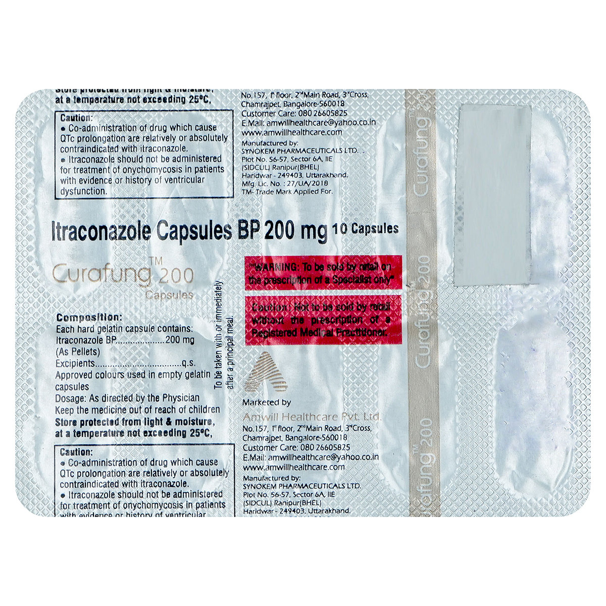 Curafung 200 Capsules 10's, Pack of 10 CapsuleS Curafung 200 Capsules 10's, Pack of 10 CapsuleS