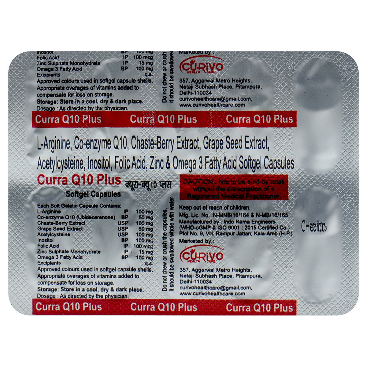 Curra Q10 Plus Softgel Capsule 10's, Pack of 10 Curra Q10 Plus Softgel Capsule 10's, Pack of 10