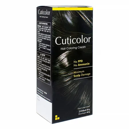 Cuticolor Hair Coloring Black Hair Color Cream, 1 Kit
