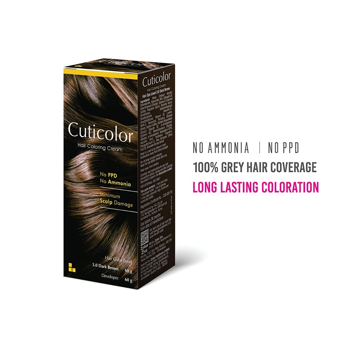 Cuticolor Hair Coloring Dark Brown Hair Color Cream, 1 Kit, Pack of 1 Cuticolor Hair Coloring Dark Brown Hair Color Cream, 1 Kit, Pack of 1